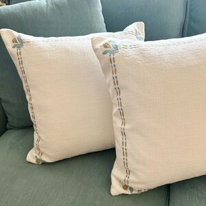 Nina Campbell Nina Home Embroidered Square Feather Throw Pillows